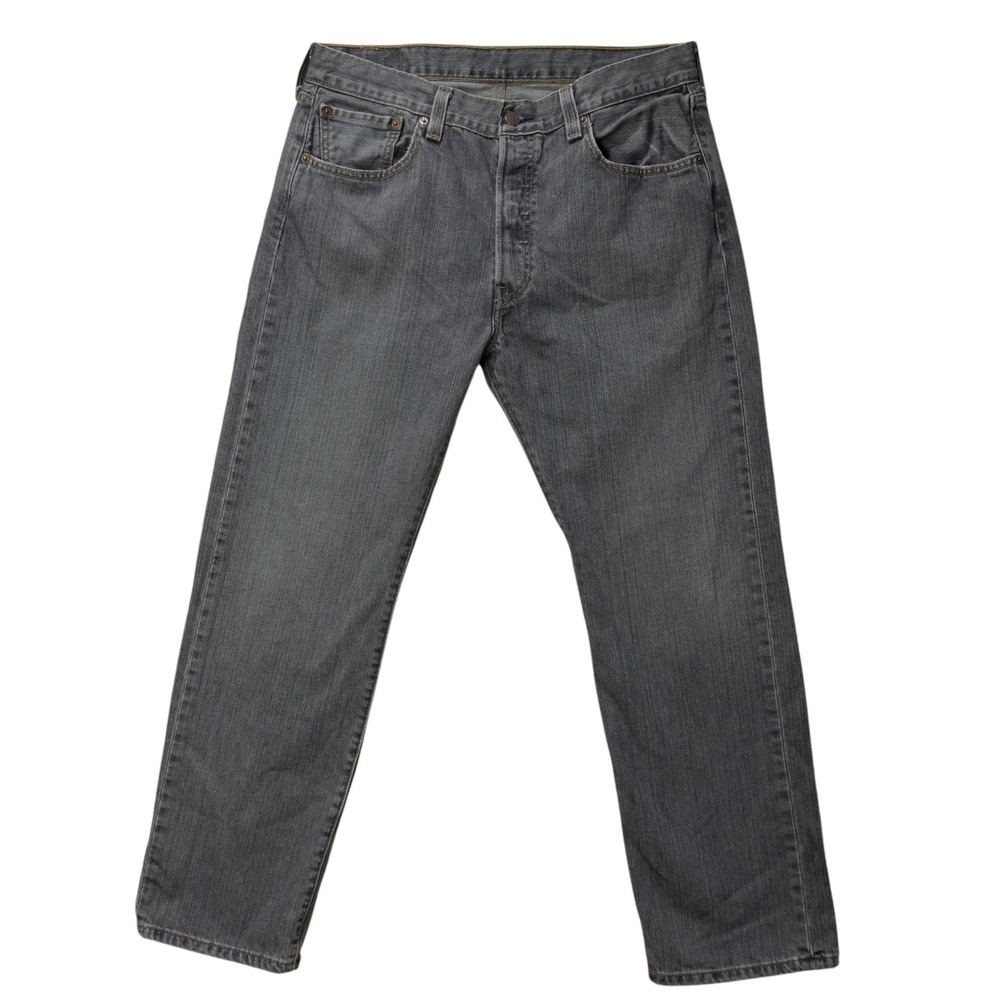 Levi's 501 Faded Black Wash Jeans Men's 34x30 Button Fly Original Straight Fit